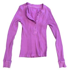 Aerie fitted thermal pink size small American Eagle offline basic